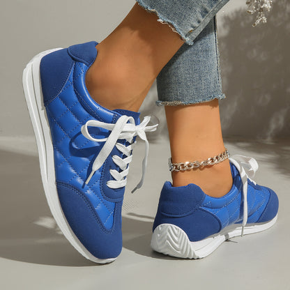Elara - Women's Round-Toe Lace-Up Skate Shoes, Classic Student Flats