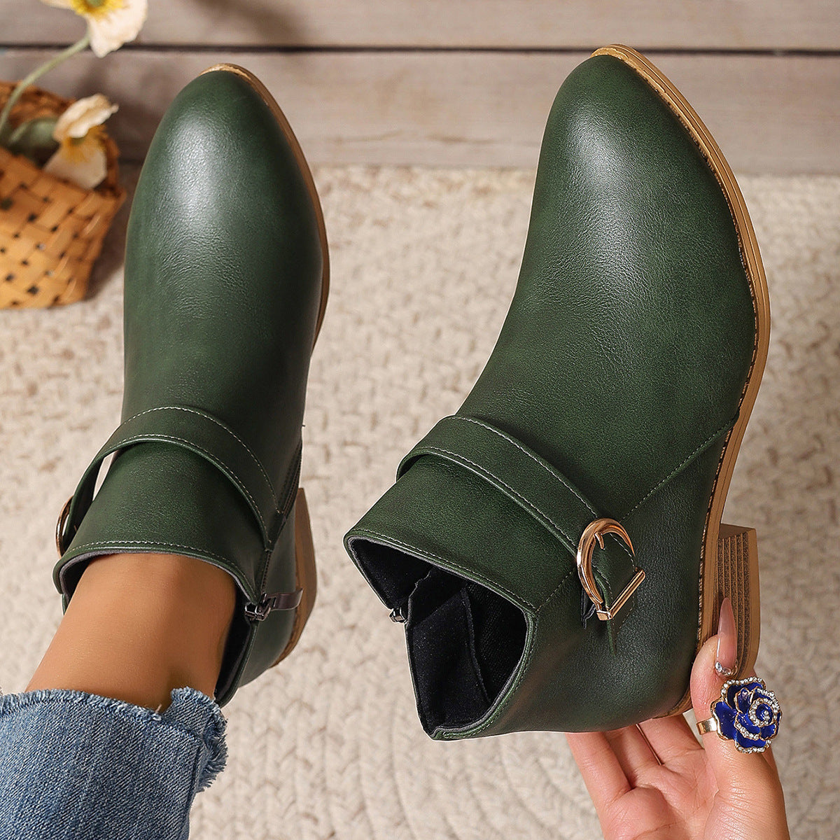 Hazel - Women's Pointed-Toe Comfort Ankle Boots, Stylish Fall Booties