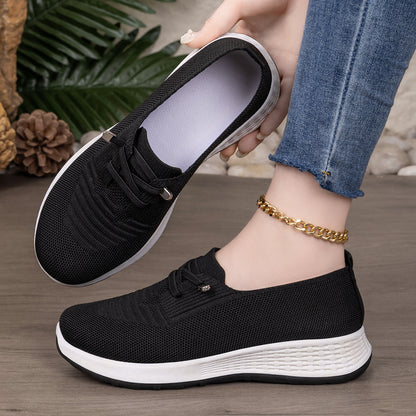 Faye - Women's Soft Sole Comfort Flats, Breathable Low-Cut Walking Shoes