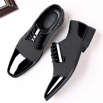 Ezra - Men's Pointed-Toe Wedding Dress Shoes, British Business Formal Oxfords