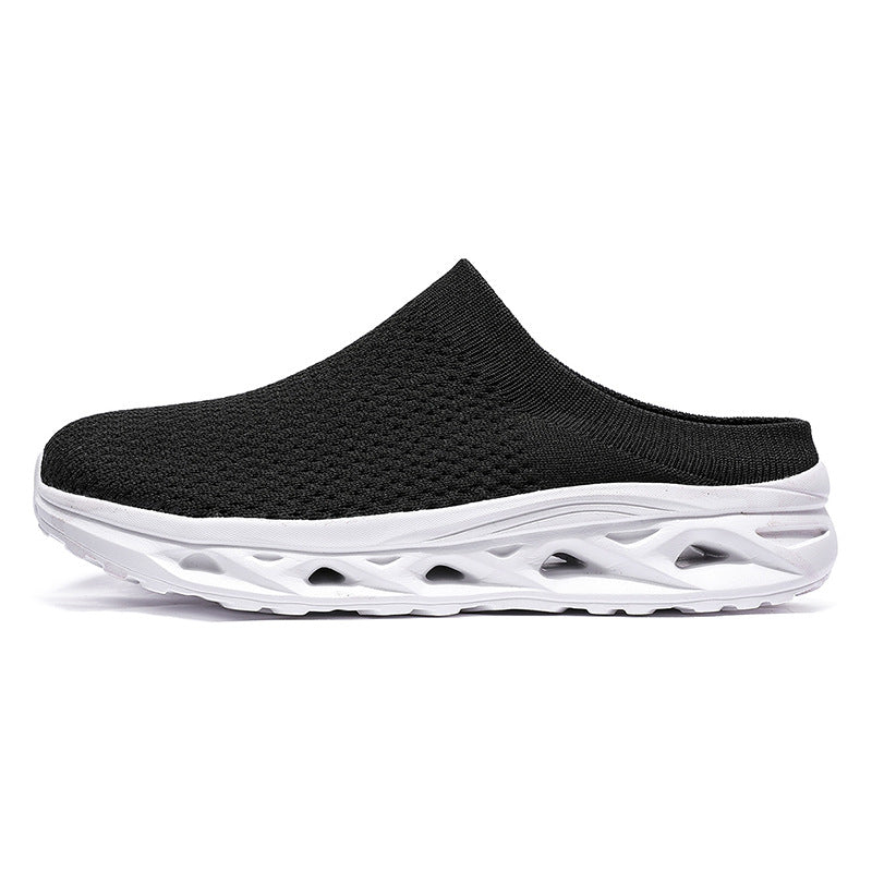 Axel - Men's Wide-Toe Knit Slip-On Shoes, Thick Sole Comfort Half-Slippers