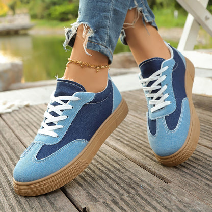 Nova - Women's Round-Toe Platform Skate Sneakers, Non-Slip Lace-Up Shoes