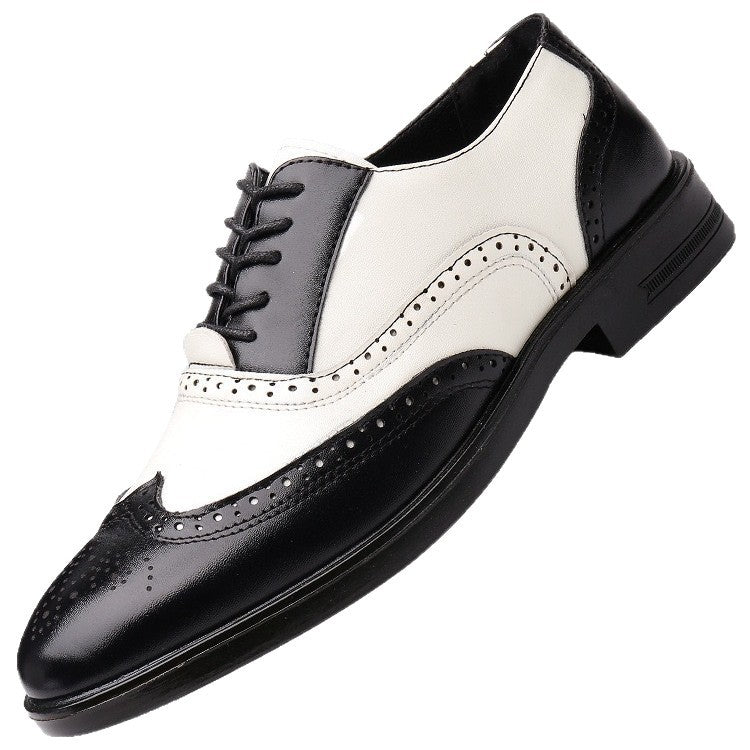 Liam - Men's Brogue Wingtip Business Shoes, Two-Tone Formal Oxfords