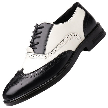 Liam - Men's Brogue Wingtip Business Shoes, Two-Tone Formal Oxfords
