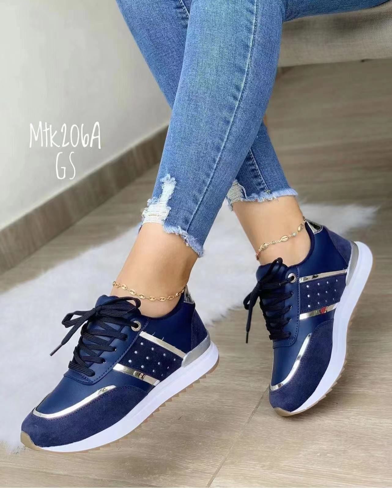 Ivy - Women's Color-Block Platform Sneakers, Low-Top Tennis Shoes