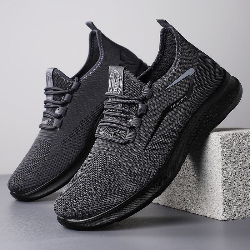Reid - Men's Soft Sole Knit Mesh Gym Shoes, Breathable Comfort Sneakers