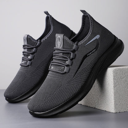 Reid - Men's Soft Sole Knit Mesh Gym Shoes, Breathable Comfort Sneakers