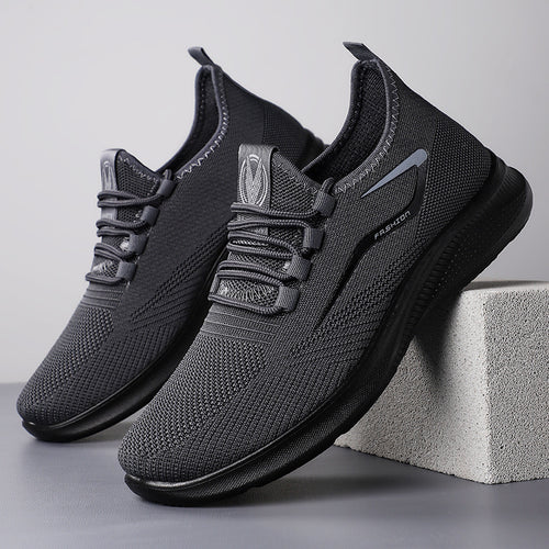 Reid - Men's Soft Sole Knit Mesh Gym Shoes, Breathable Comfort Sneakers