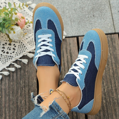 Nova - Women's Round-Toe Platform Skate Sneakers, Non-Slip Lace-Up Shoes