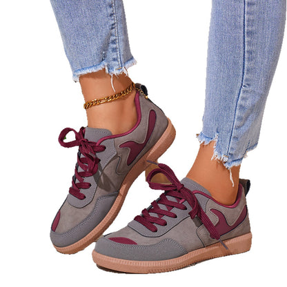 Luna - Women's Color-Block Round-Toe Flats, Casual Low-Cut Shoes