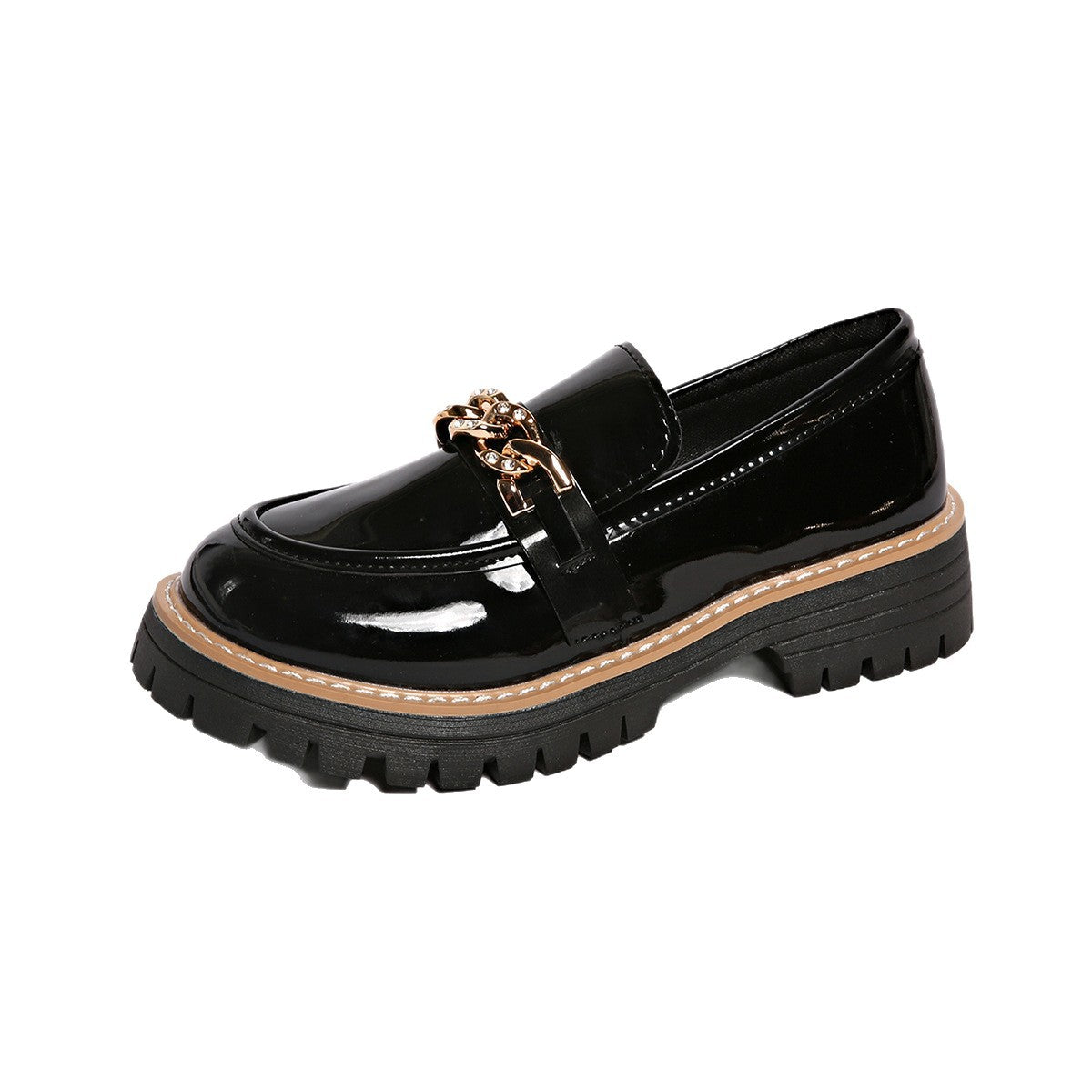 Hazel - Women's Metal Buckle Platform Loafers, British-Style Thick Sole Shoes