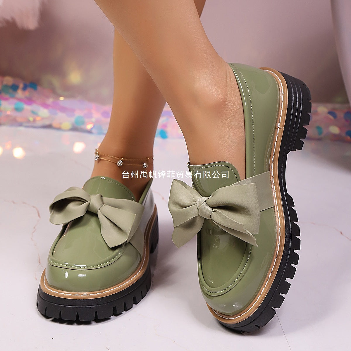Tess - Women's Candy Color Platform Loafers, Retro Thick Sole Shoes