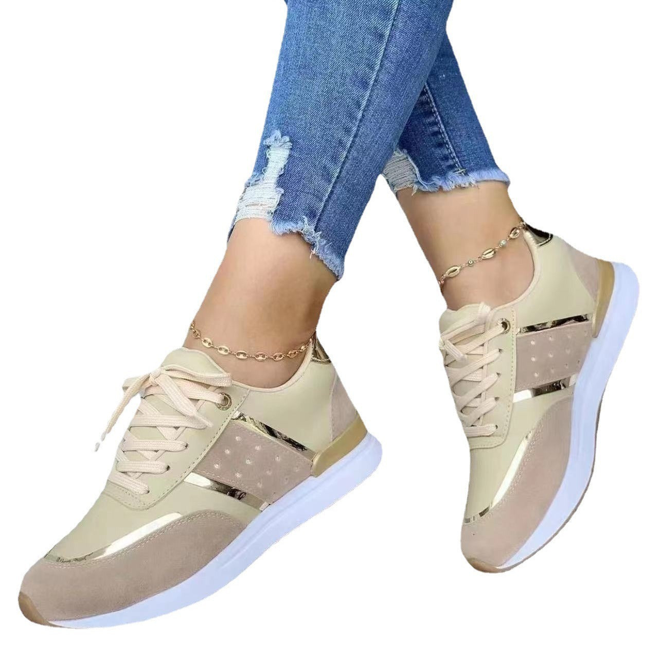 Ivy - Women's Color-Block Platform Sneakers, Low-Top Tennis Shoes