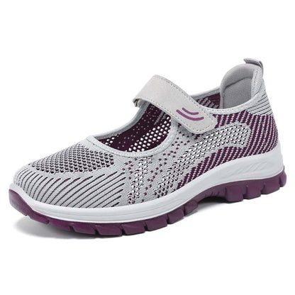 Skye - Women's Orthopedic Walking Shoes, Adjustable Strap Knit Sneakers