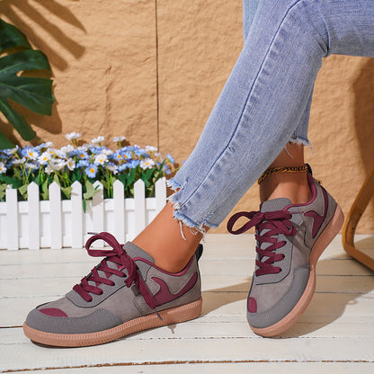 Luna - Women's Color-Block Round-Toe Flats, Casual Low-Cut Shoes