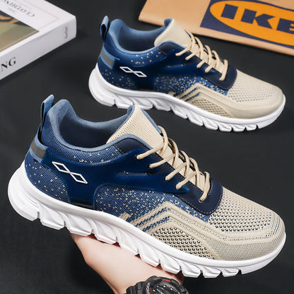 Liam - Men's Lace-Up Flyknit Running Shoes, Anti-Odor Lightweight Sneakers
