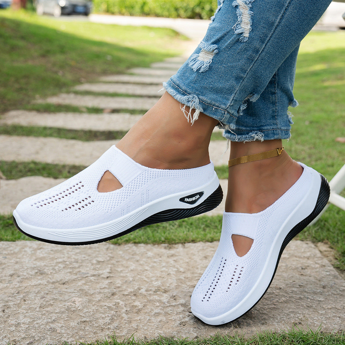 Tess - Women's Orthopedic Backless Comfort Shoes, Breathable Slip-On Mules