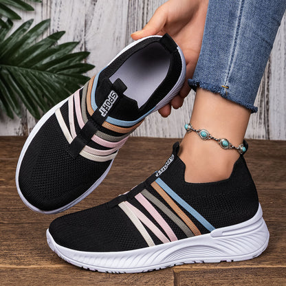 Wren - Women's Knit Slip-On Soft Sole Shoes, Breathable Lazy Comfort Sneakers