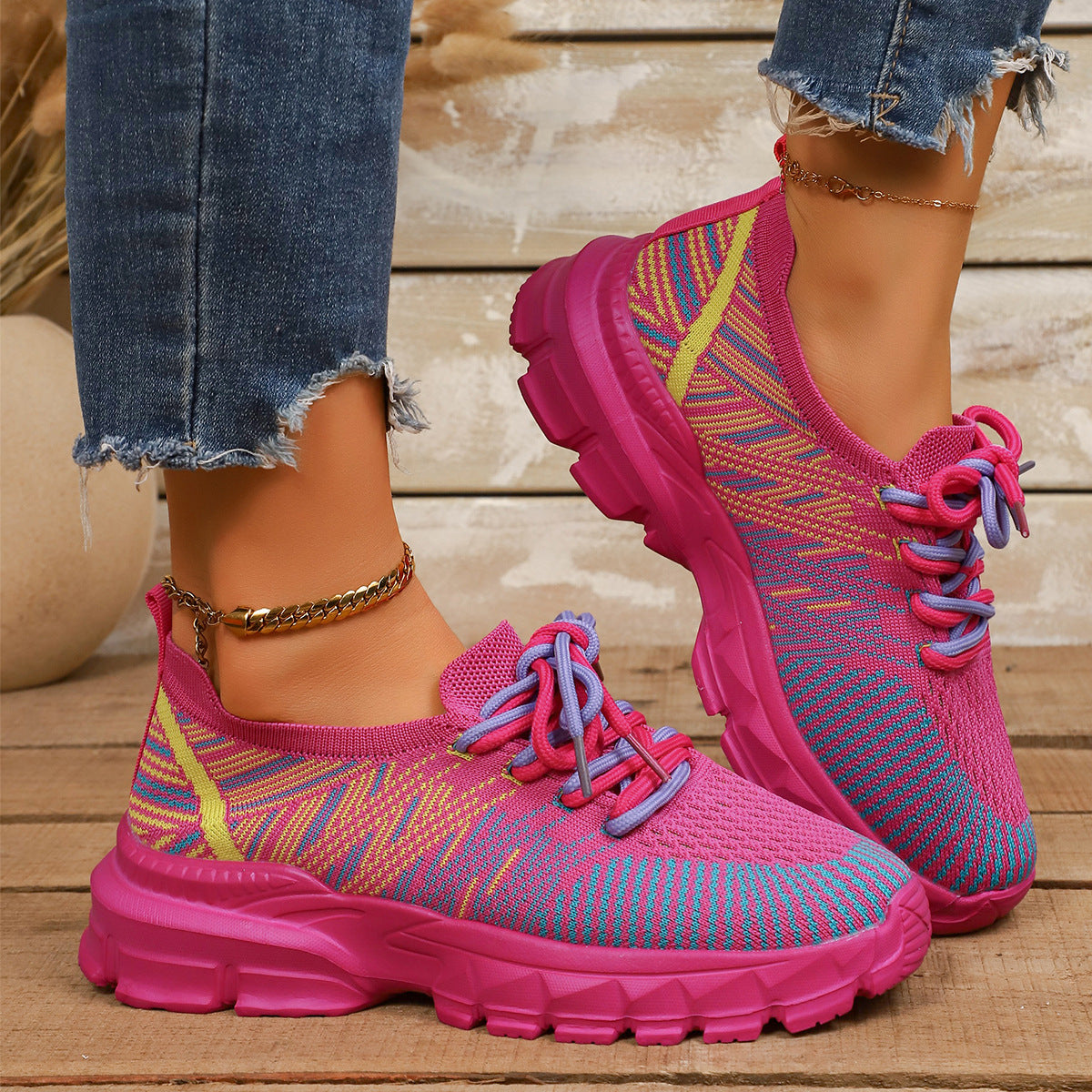 Cleo - Women's Breathable Mesh Travel Sneakers, Lightweight Korean-Style Running Shoes