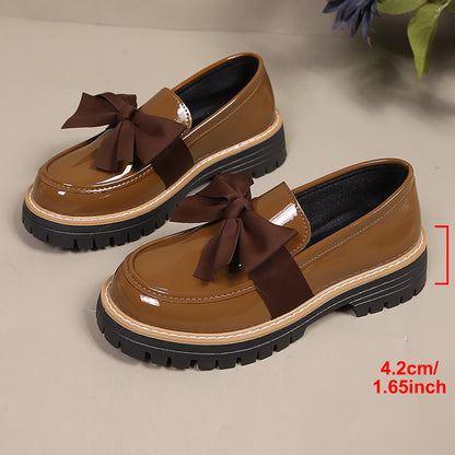 Tess - Women's Candy Color Platform Loafers, Retro Thick Sole Shoes