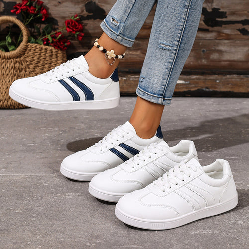 Nora - Women's Solid Platform Sneakers, Thick Sole Western-Style Shoes