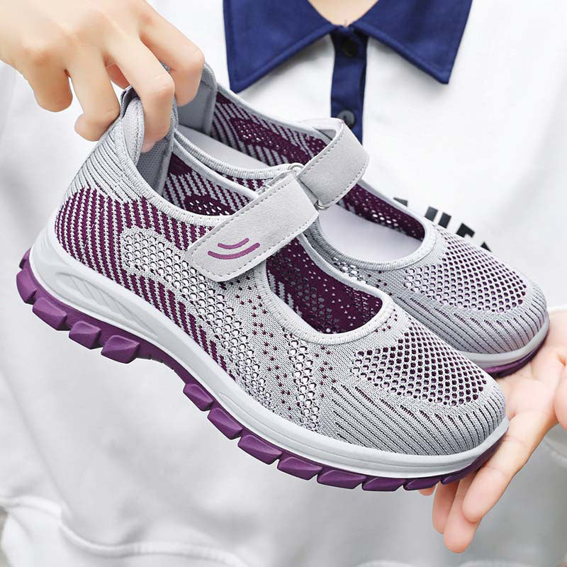 Skye - Women's Orthopedic Walking Shoes, Adjustable Strap Knit Sneakers