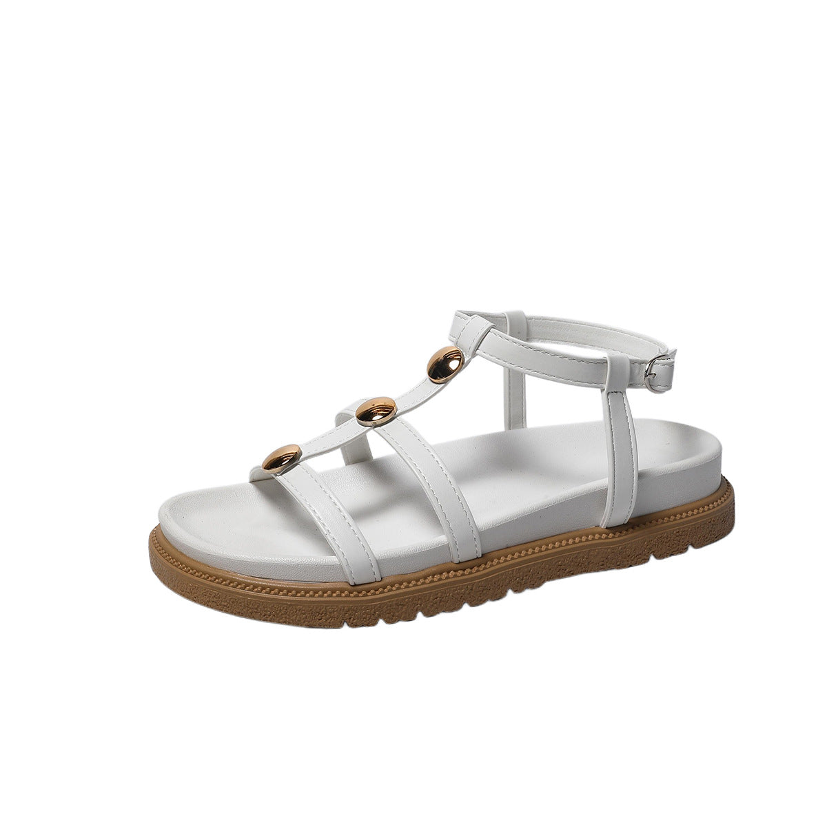 Hazel - Women's Studded Platform Roman Sandals, Chic Thick Sole Heels