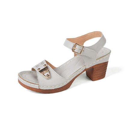 Lyra - Women's Chunky Heel Casual Sandals, Comfortable Everyday Heels