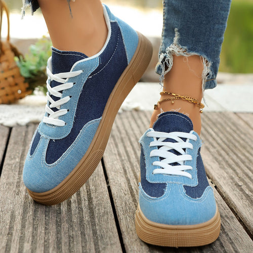 Nova - Women's Round-Toe Platform Skate Sneakers, Non-Slip Lace-Up Shoes