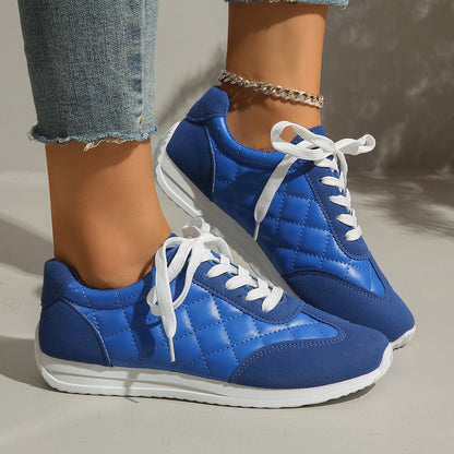 Elara - Women's Round-Toe Lace-Up Skate Shoes, Classic Student Flats