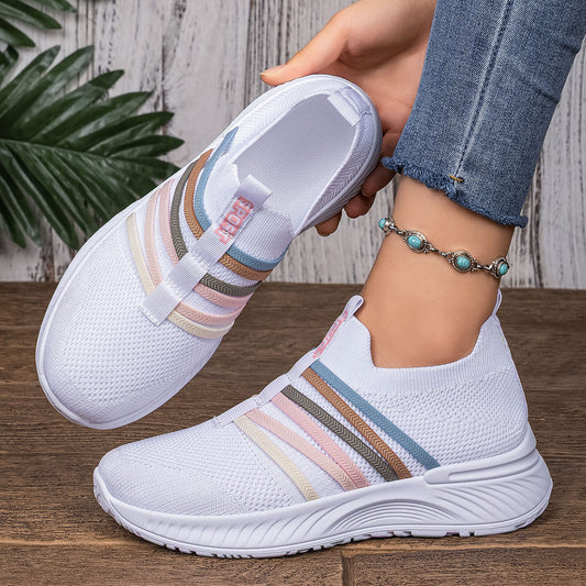 Wren - Women's Knit Slip-On Soft Sole Shoes, Breathable Lazy Comfort Sneakers