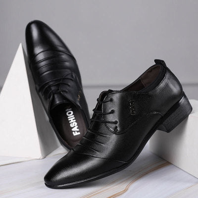 Beau - Men's Pointed-Toe Lace-Up Business Shoes, Formal Wedding Dress Shoes