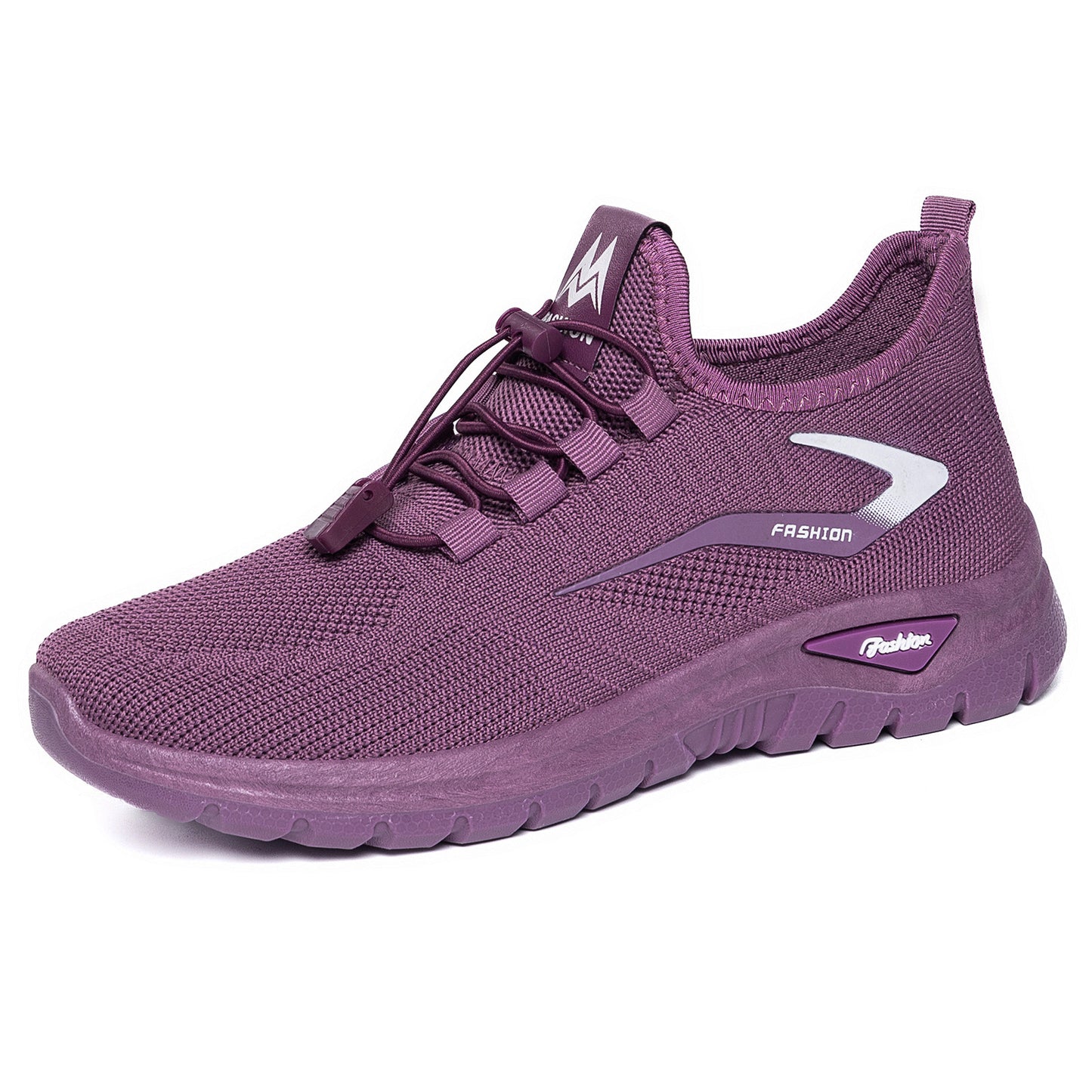 Elara - Women's Knit Outdoor Sneakers, Solid Color Versatile Running Shoes