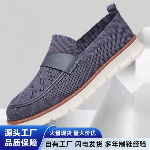 Wade - Men's British-Style Slip-On Sneakers, Breathable Plus Size Mesh Shoes