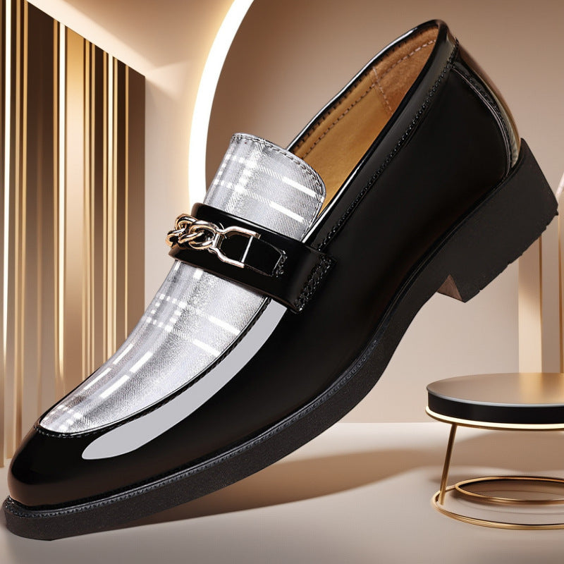 Drake - Men's Patent Leather Pointed-Toe Business Shoes, British Formal Oxfords