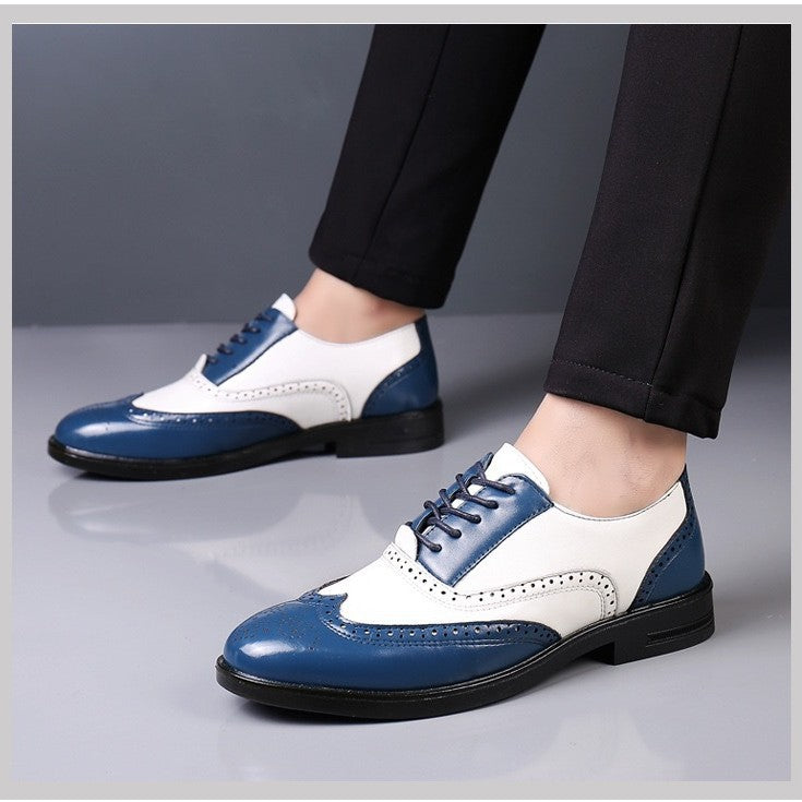 Liam - Men's Brogue Wingtip Business Shoes, Two-Tone Formal Oxfords