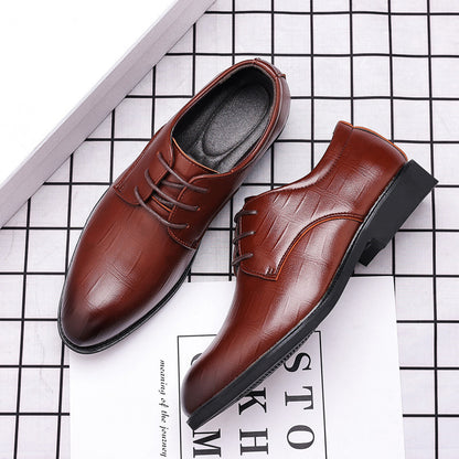 Beau - Men's Pointed-Toe Lace-Up Business Shoes, Formal Wedding Dress Shoes