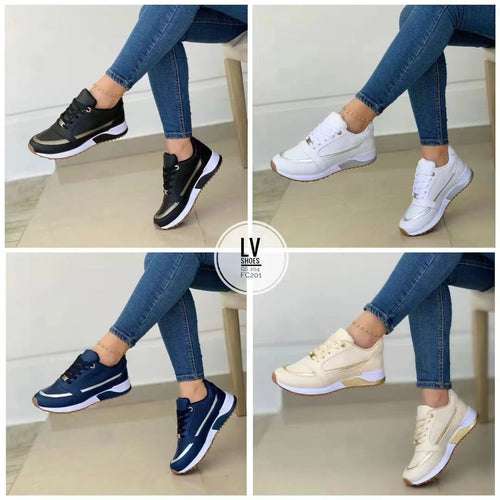 Sofia - Women's Color-Block Casual Sneakers, Comfortable Everyday Shoes