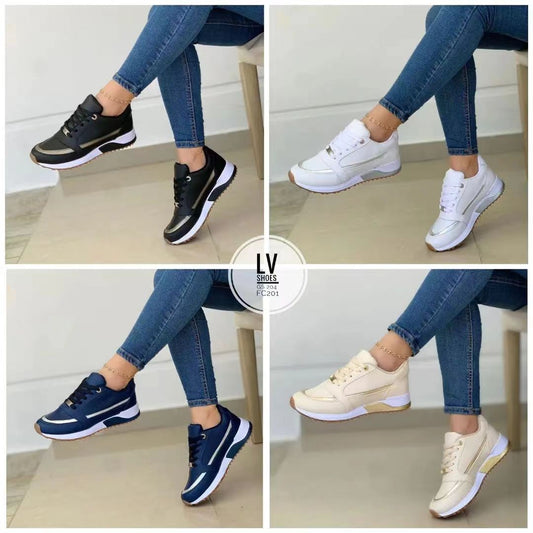 Sofia - Women's Color-Block Casual Sneakers, Comfortable Everyday Shoes