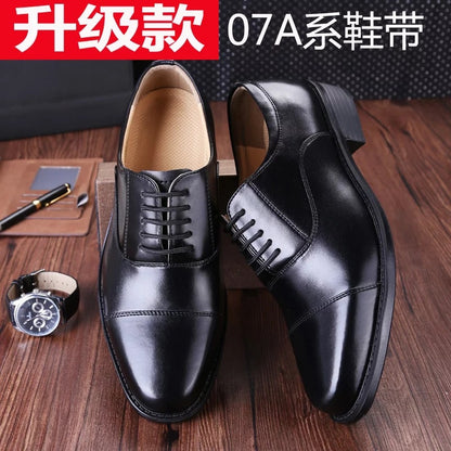 Hugo - Men's Genuine Leather Business Oxfords, Tri-Stitch Formal Shoes