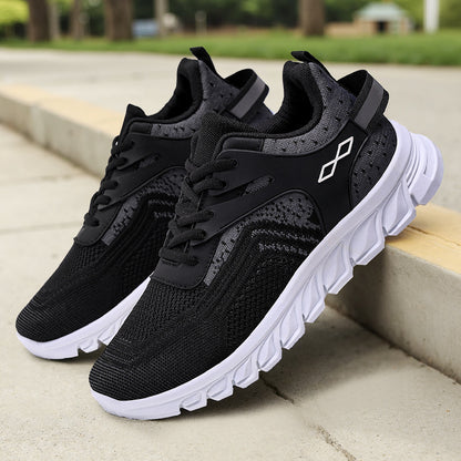 Liam - Men's Lace-Up Flyknit Running Shoes, Anti-Odor Lightweight Sneakers