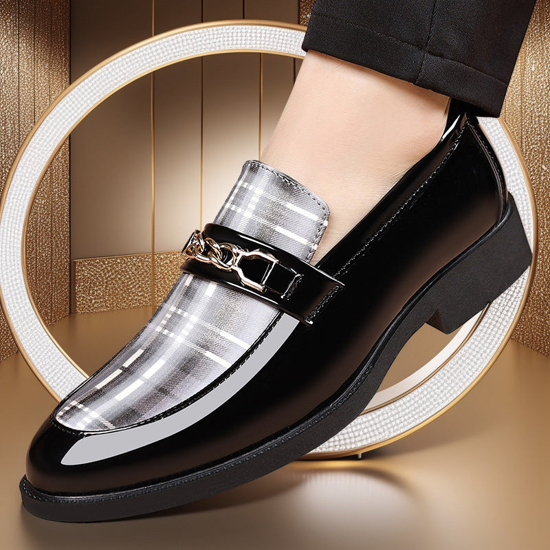 Drake - Men's Patent Leather Pointed-Toe Business Shoes, British Formal Oxfords