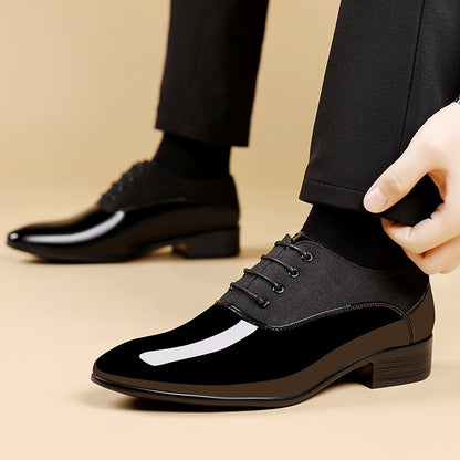 Cole - Men's Glossy Soft Sole Business Sneakers, Low-Top Formal Trend Shoes
