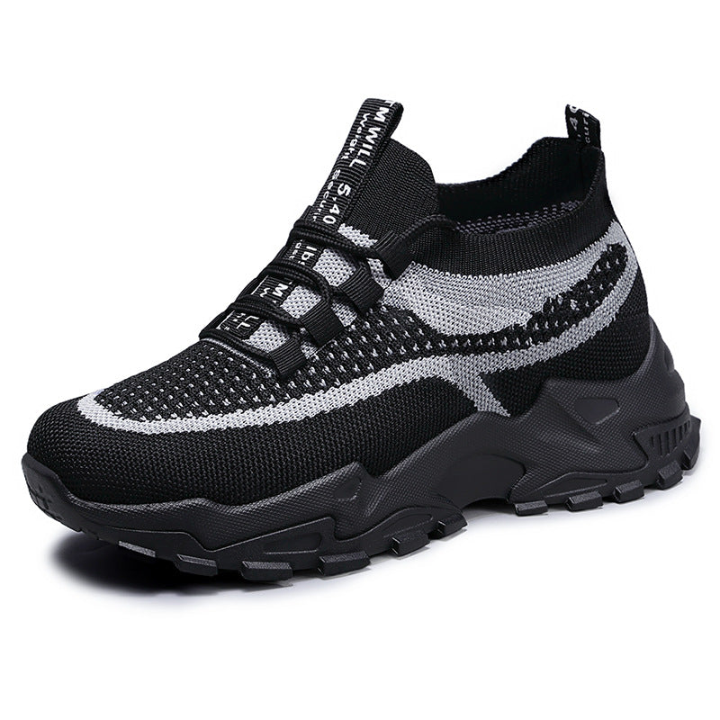 Zara - Women's Knit Mesh Dad Sneakers, Soft Sole Breathable Casual Shoes
