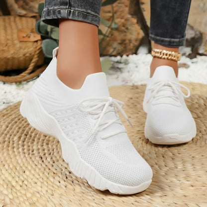 Briar - Women's Breathable Knit Solid Color Sneakers, Lightweight Casual Shoes
