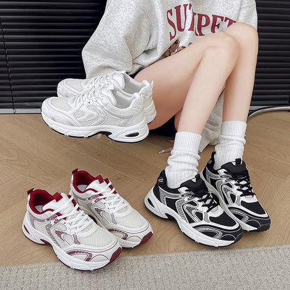 Maeve - Unisex Retro Color-Block Platform Sneakers, Couples Thick Sole Shoes