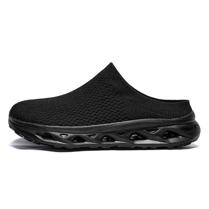 Axel - Men's Wide-Toe Knit Slip-On Shoes, Thick Sole Comfort Half-Slippers