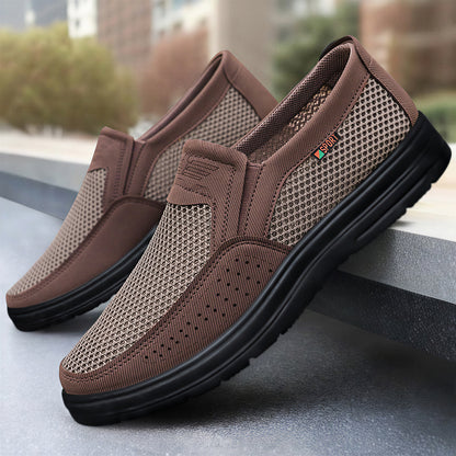 Cole - Men's Breathable Mesh Canvas Loafers, Lightweight Slip-On Dad Shoes