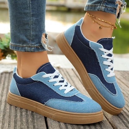 Nova - Women's Round-Toe Platform Skate Sneakers, Non-Slip Lace-Up Shoes
