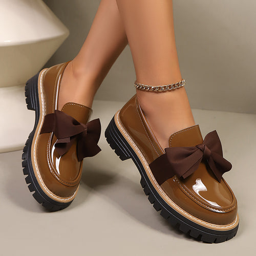 Tess - Women's Candy Color Platform Loafers, Retro Thick Sole Shoes